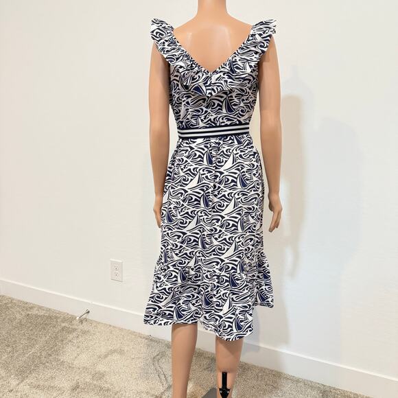 Vineyard Vines x Target medium ruffle belted nautical pockets dress D4 2469 - Picture 12 of 13